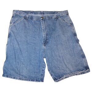 Wrangler Mens Carpenter Denim Shorts Size 42 Light Wash Y2K Workwear Dadcore